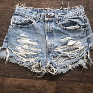 Custom Denim Levi shorts